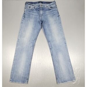 GUESS Jeans Mens 34x34 DESMOND Relaxed Fit Straight Classic Blue Denim